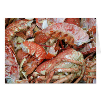 A heap of cooked Lobster and Crab shells
