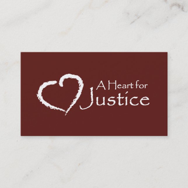 A Heart for Justice cards (Front)