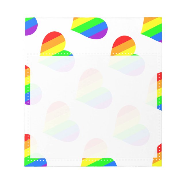A heart in rainbow colours notepad (Front)