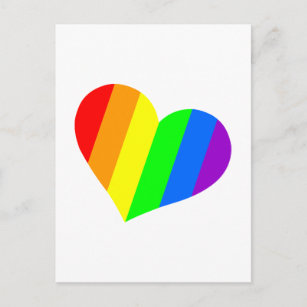 A heart in rainbow colours postcard
