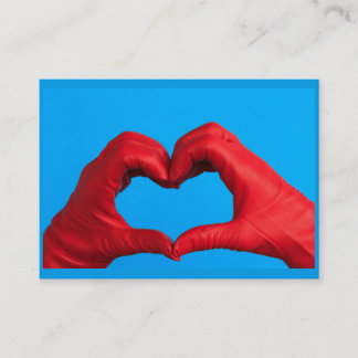 a heart of leather heart on chubby business card