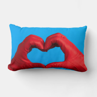 A HEART OF RED LEATHER CUSHION LUMBAR