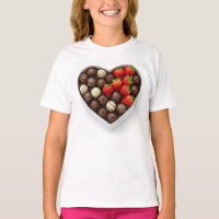 A heart-shaped box filled with gourmet chocolates
