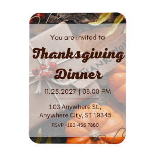 A Heartfelt Invitation to a Delicious Thanksgiving Magnet