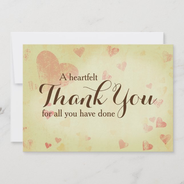 A Heartfelt Thank You Card 5" x 7", Customisable (Front)