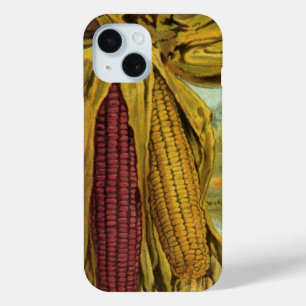 A Hearty Thanksgiving; Indian Corn and Haystacks iPhone 15 Case