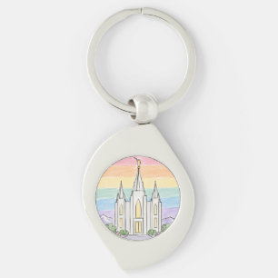 A Heavenly Place of Peace Beautiful LDS Temple U Key Ring