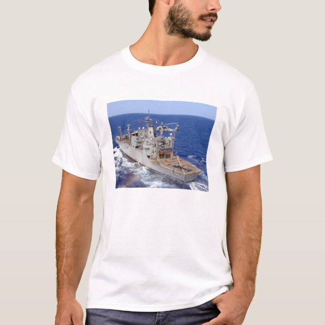 A helicopter clears the flight deck T-Shirt (Front)