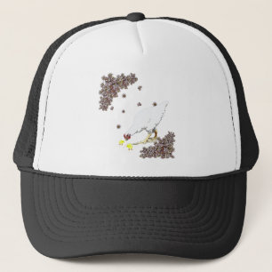 A hen and chicks trucker hat