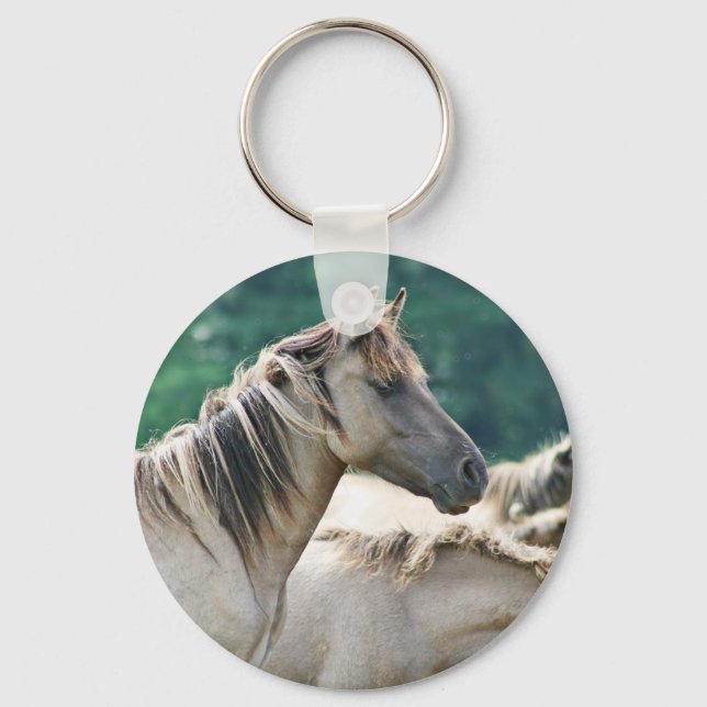 A herd of Brumby Horses from Australia Key Ring (Front)