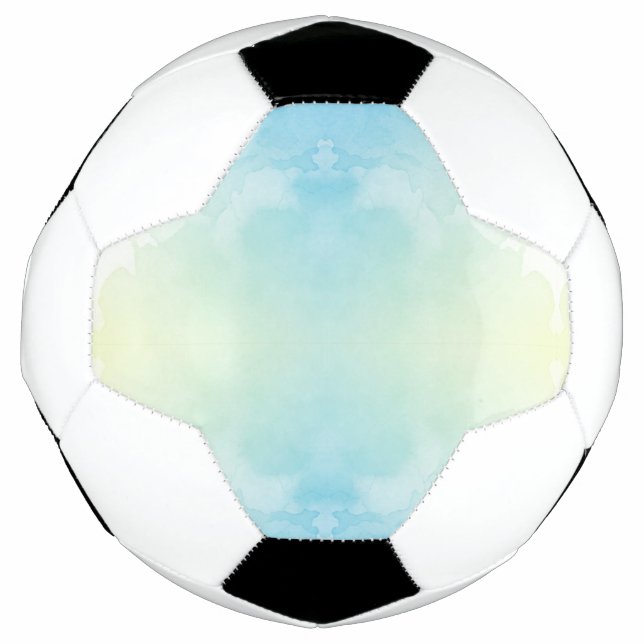 A hexagonal watercolor pattern blends blue  soccer ball (Front)