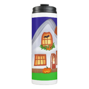 A High Quality Bottle with Halloween House & Ghost