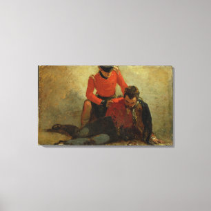 A Highlander, Black Watch attending a General of H Canvas Print