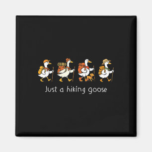 A hiking goose cute goose outdoor nature hiker magnet