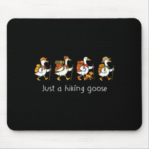 A hiking goose cute goose outdoor nature hiker mouse pad