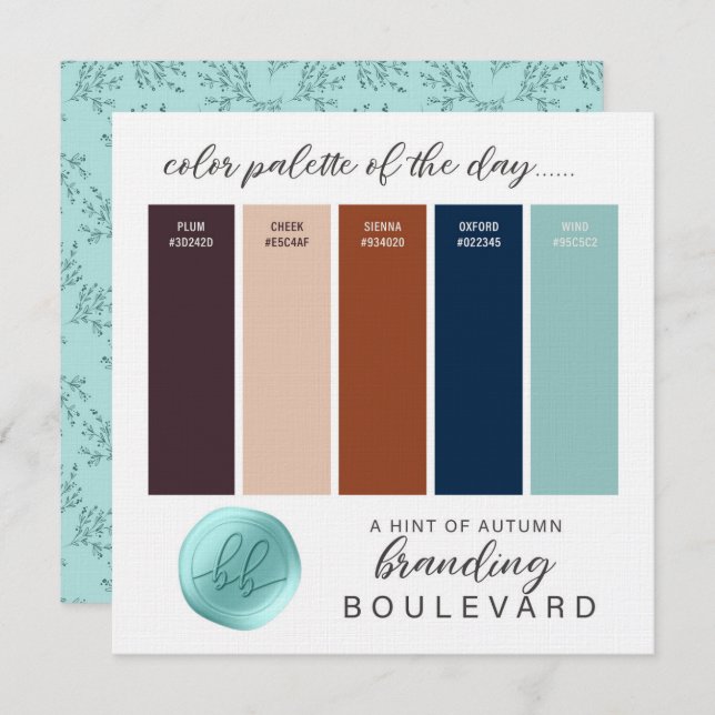 A Hint of Autumn Fall Colour Palette Card (Front/Back)