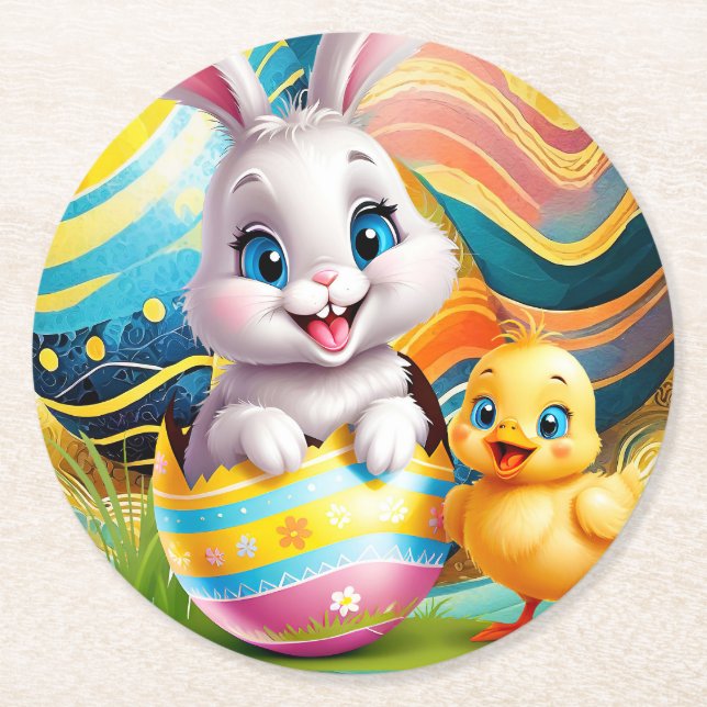 A HIPPITY HOPPITY EASTER TO YOU Paper Coaster (Front)