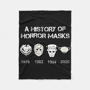 A History Of Horror Masks Halloween And Movie Gift Fleece Blanket