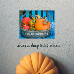A holiday basket with pumpkins  poster