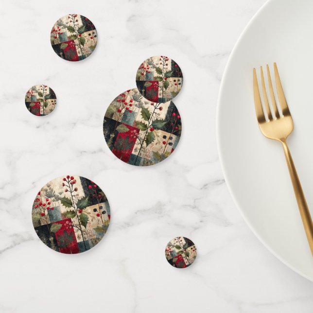A Holly Berry Rustic Winter Patchwork Confetti (Group)