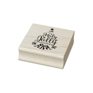 A Holly Jolly Christmas Rubber Stamp