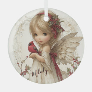 A Holly-Touched Moment of Magic Glass Tree Decoration