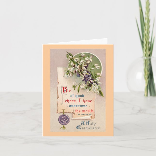A Holy Easter Vintage Christian Holiday Card (Front)