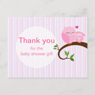 A Hoot Of A Baby Shower Owl Thank You Pinks Postcard