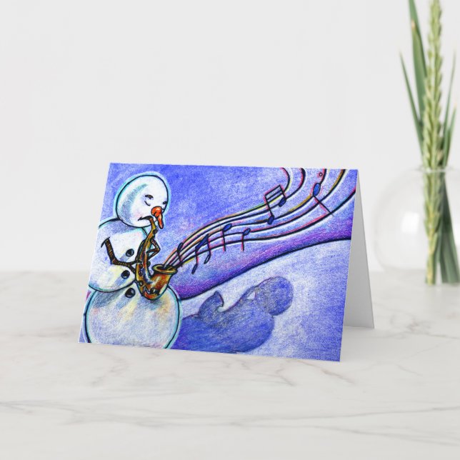 A Horn for Playing Holiday Card (Front)