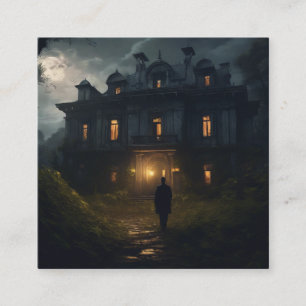 A horrific mansion  square business card