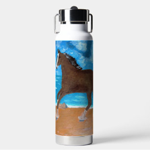 A Horse on the Beach Water Bottle