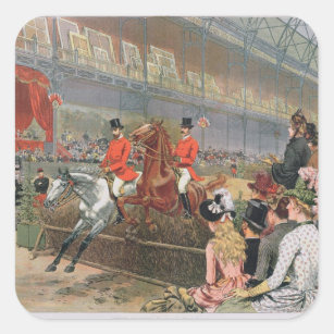 A Horse Race, 1886 Square Sticker