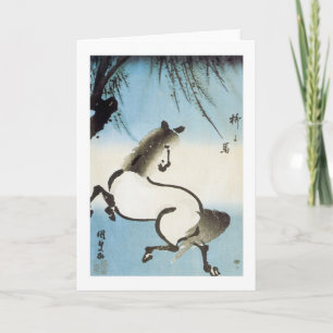A Horse Under A Willow, Kumisada, 1830 Card