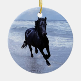 A horse wild and free christmas tree ceramic tree decoration