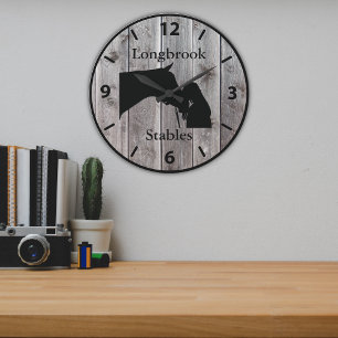 A Horses Love 2 Customizable Barnwood Styled Large Clock