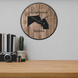 A Horses Love 6 Customisable Barnwood Styled Large Clock