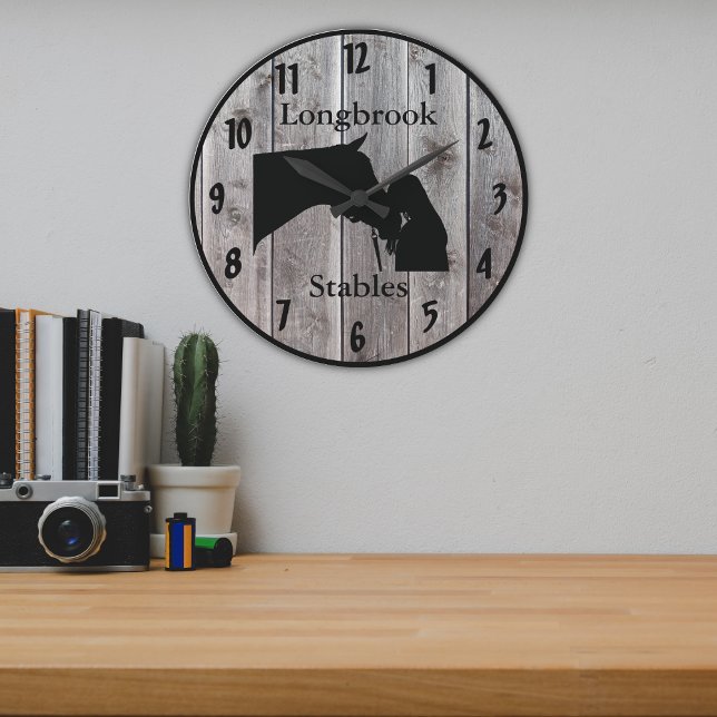A Horses Love Customisable Barnwood Styled Large Clock (Creator Uploaded)