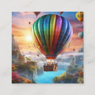 A hot air balloon made of transparent crustal woul square business card