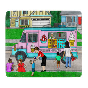 A Hot Summer Day   A Whimsical Illustration Cutting Board