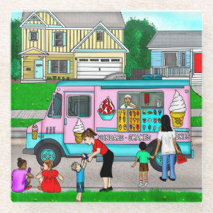 A Hot Summer Day   A Whimsical Illustration Glass Coaster