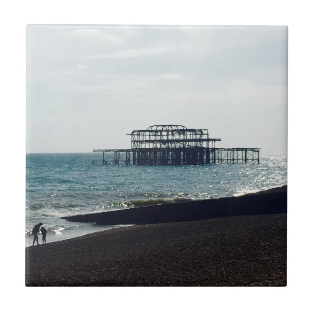 A Hot Summers Day - Brighton West Pier Tile (Front)