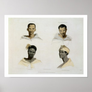 A Hottentot, a Hottentot Woman, a Kaffre, a Kaffre Poster
