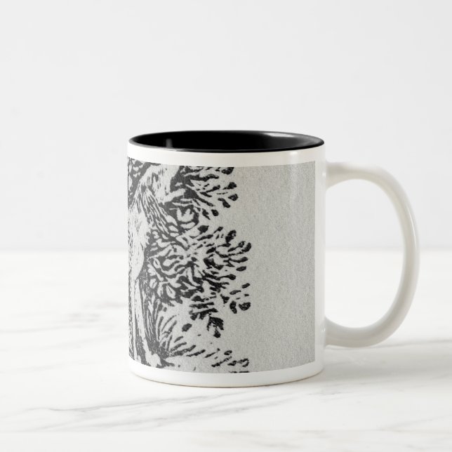 A Hound from 'History of Quadrupeds' Two-Tone Coffee Mug (Right)