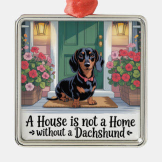 A House Is Not A Home Without A Dachshund Metal Tree Decoration