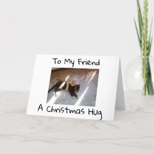 A 'HUG' AND THEN 'MISTLETOE' KISS AT CHRISTMAS HOLIDAY CARD