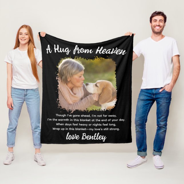 A Hug From Heaven Photo Memorial Keepsake  Fleece Blanket (In Situ)