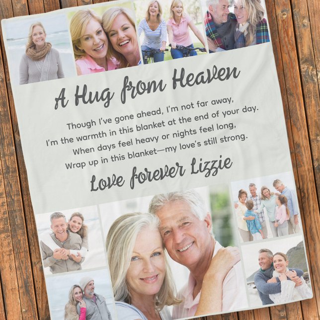 A Hug from Heaven Photo Memorial Keepsake Fleece Blanket (Creator Uploaded)