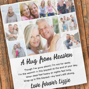 A Hug From Heaven Photo Memorial Keepsake Fleece Blanket
