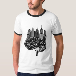 A Human Brain Transforming into a Futuristic City T-Shirt