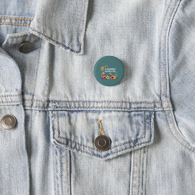 A Humble Bumble Bee 3 Cm Round Badge (In Situ)
